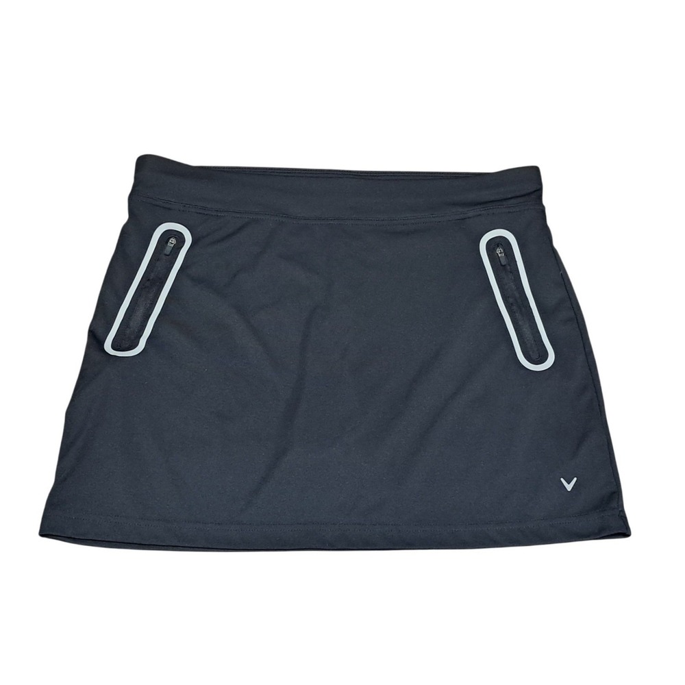 Callaway Opti-Dri‎ Womens XL Black Golf Skort Zipper Pockets Athletic Skirt